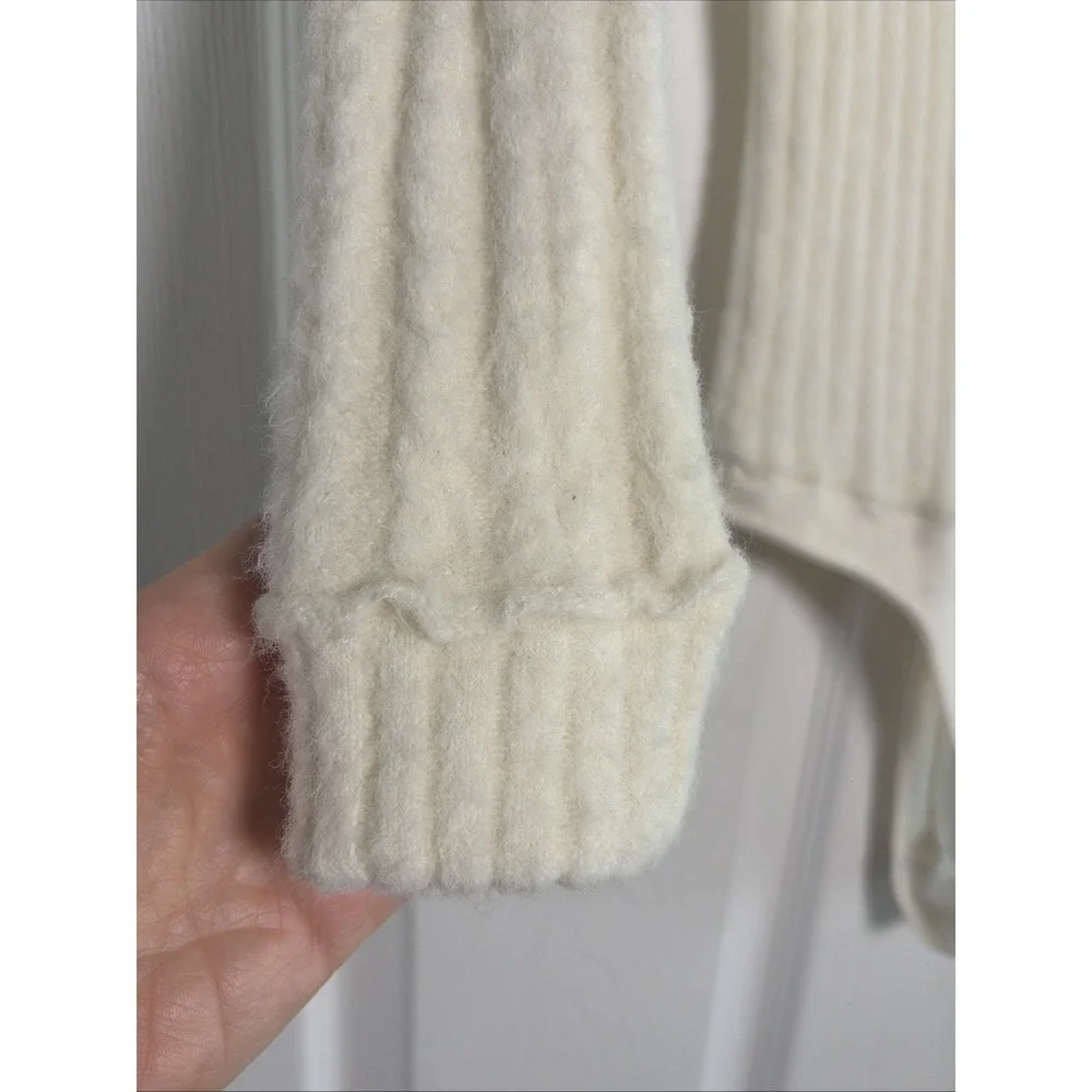 Free People Intimately Cozy Up Cable Bodysuit Womens Small Ivory White Knit Boho